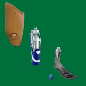 Proteză de coapsă modulară: liner, shuttle lock/vacuum, articulație servo-pneumatică, picior protetic Taleo